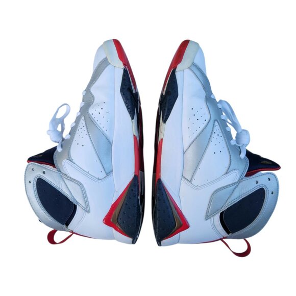 Jordan 7 Retro Olympic 304775-135 White Metallic Red Sneakers Shoes Size 9.5 - Picture 9 of 11